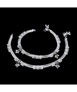 Real Sterling Silver Indian women Pink CZ  bridal Anklet Ankle Bracelet ... - €158,69 EUR