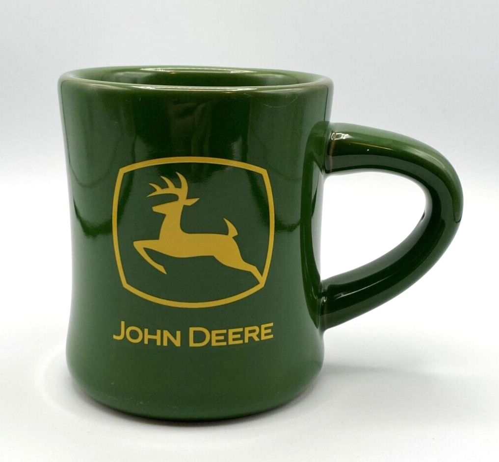 Primary image for Green John Deer Coffee Mug Cup  with Yellow Deer Emblem Thick Walled Mug
