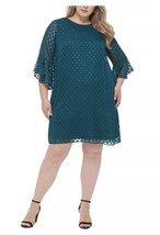 Jessica Howard Plus Size Flutter-Sleeve A-Line Dress Emerald Plus Size 16W $119 - £26.90 GBP