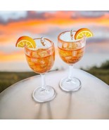 Unique APEROL SPRITZ EARRINGS handmade GLASSES italian ORANGE miniature ... - €13,03 EUR