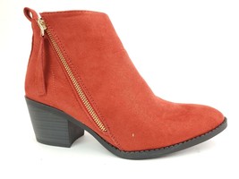 BKS Shoes Red Pacen Size Zip Ankle Boot Bootie Heels Size 9 M - £16.76 GBP
