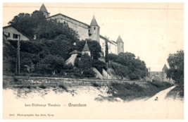 The Vaudois Castles Grandson Switzerland Black And White Postcard - £6.83 GBP