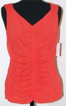 Josephine Essentials Top Blouse Shirt Large Sheer Orange  Sleeveless New Tag - £27.02 GBP