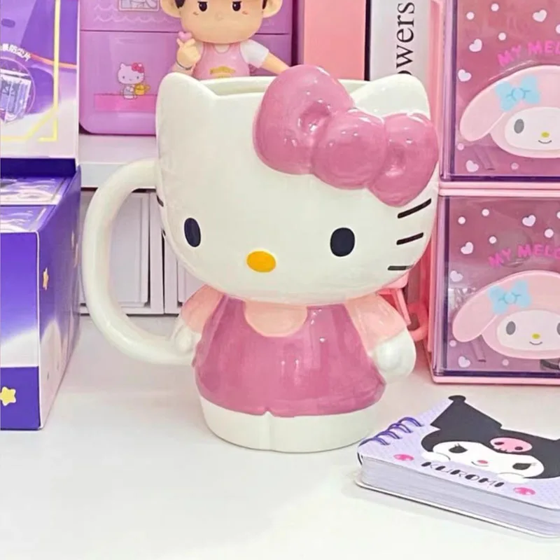 500Ml Anime Hello Kitty Ceramic Cup Kawaii Morning Tea Cup Cartoon Large - £15.28 GBP+