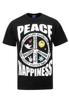 New Men&#39;s Peace Happiness T-shirts - £18.08 GBP