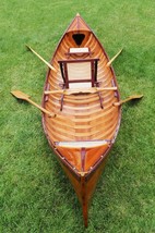 39.5" X 190" X 25.5" Traditional Wooden Canoe With Ribs - $7,835.99