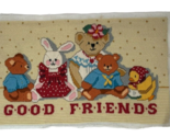 Vintage Completed Dimensions Needlepoint GOOD FRIENDS Teddy Bears Bunny ... - $23.72