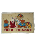 Vintage Completed Dimensions Needlepoint GOOD FRIENDS Teddy Bears Bunny ... - £18.65 GBP