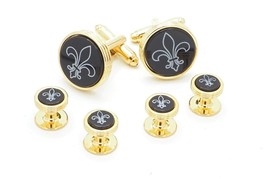 Fleur de Lis Cufflink and Shirt Studs Set - £75.16 GBP