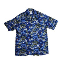 Walt Disney World Hawaiian Shirt Size Medium All Over Beach Ocean Island Rayon - £23.32 GBP