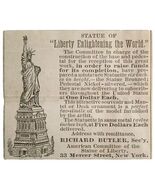 Statue Of Liberty Figurine 1885 Advertisement Victorian Richard Butler A... - $368.75 MXN