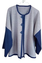 Short Moroccan Cashmere Wool Blue and Beige winter coat for women - $125.99