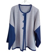 Short Moroccan Cashmere Wool Blue and Beige winter coat for women - £98.66 GBP