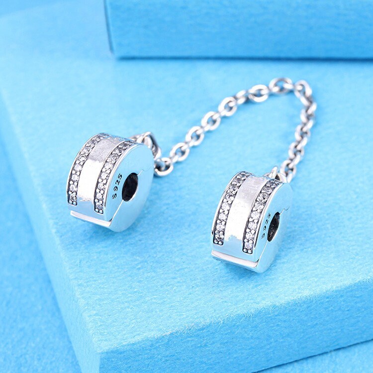 2017 Spring Release S925 Sterling Silver Logo Signatre Safety Chain
