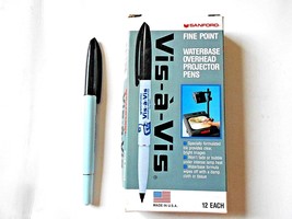 Sanford Vis-a-Vis Waterbase Overhead Projector Fine Point Pens 12 pack - £13.22 GBP