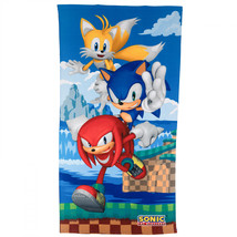 Sonic The Hedgehog with Tails and Knuckles 27&quot;x54&quot; Beach Towel Multi-Color - £21.17 GBP