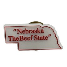 Nebraska Beef State City State Souvenir Plastic Lapel Hat Pin Pinback - £4.75 GBP