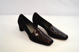 Ingledew&#39;s Roberto Capucci Heels US Sz 10 Leather Tortoise Shell Square Toe - $29.02