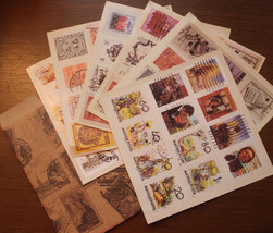 Set Vintage Stamps Mix of Souvenir Sheets NEW decorative 6 Sheets 16,5 x... - $13.85