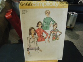 Simplicity 6466 Misses Tunic Tops Pattern - Size 14 Bust 36 - $10.05
