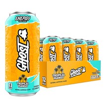 GHOST ENERGY Sugar-Free - 12-Pack, Tropical Mango, 16oz Cans  - £35.37 GBP