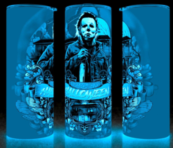 Glow in the Dark Michael Myers Welcome to Halloween Horror Cup Tumbler  20oz - £17.86 GBP