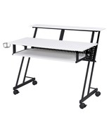 Suitor Music Recording Studio Desk, White &amp; Black Finish - $5,146.75 MXN