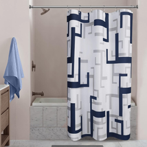 Naturoom Blue 36 X 72 Shower Curtain for Small Shower Blue and White Half Size C - £28.53 GBP