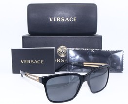 New Versace Mod. 4307 GB1/87 Black Gold Rectangle Authentic Sunglasses 58-17 - $135.58