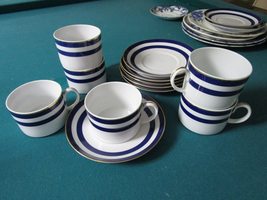 Ralph Laurent coffee set 6 cups and saucers, Spector Cadet pattern original - $104.85