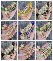 Joharibazar Indian Kundan Gold Plated Hand Painted Earrings Choker Jewelry Set - £24.44 GBP