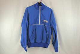 BC Place Stadium Employee Jacket Blue Retro 1980&#39;s 1/2 Zip Pullover Mens... - $38.52