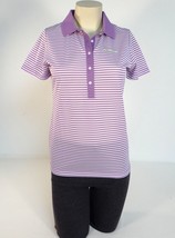 Columbia Sportswear Purple &amp; White Stripe Mesh Short Sleeve Polo Shirt Women NWT - £39.95 GBP