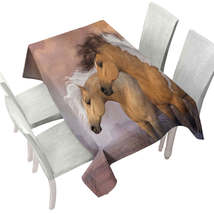 Sunset Gold Wild American Horses Tablecloth - $52.25 CAD+