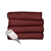 Garnet Red Soft Warm Fleece Electric Heated Throw Blanket - $139.95