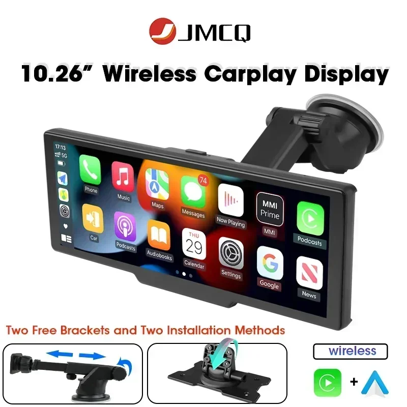 JMCQ 10.26&quot; 3840*2160P Dash Cam Wireless Camera Carplay &amp; Android Auto Smart - £17.84 GBP+