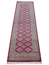 8 foot Handmade Red kitchen carpet runner Bokhara 2&#39; 8&#39;&#39; x 8&#39; 4&#39;&#39; Silken Rug - £446.75 GBP