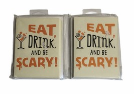 Lot of 2 Halloween Party Invitations Pack of 10 w/ envelopes Orange and Cream - $7.00