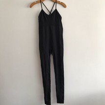 Ivy Park Catsuit Medium Black Womens Athletic Jumpsuit Stretch Ribbed Co... - $25.79