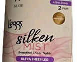 2-Pair ~ L&#39;eggs Silken Mist ~ Sheer Leg ~ NUDE Size A SMALL ~ Control To... - $14.03