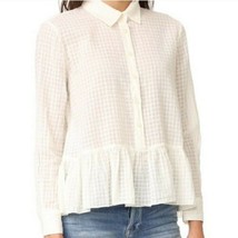 The Great The Ruffle Oxford Window Button Down Top Peplum Blouse Size 1 Small - £35.83 GBP