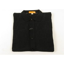 Mens Stacy Adams Italian Style Knit Woven Shirt Short Sleeves 71010 Black image 2