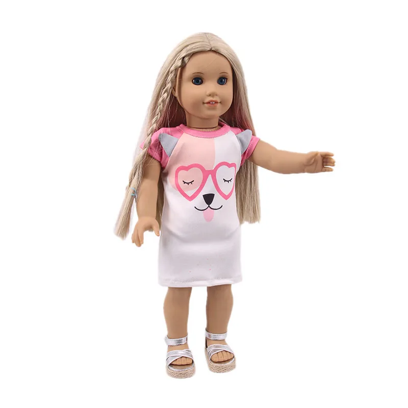 Play Freeshipping Animal Shirt For 18 Inch American Doll Girl Play &amp; 43 Cm Born  - £22.91 GBP