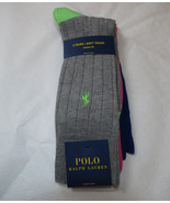 Men&#39;s Polo Ralph Lauren 3 pack Pair socks 10-13 custom fit 8439PK grey p... - £17.25 GBP
