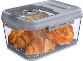 Bread Box For Kitchen Countertop, Airtight Bread Storage Container, Grey... - $339.10 MXN