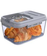 Bread Box For Kitchen Countertop, Airtight Bread Storage Container, Grey... - $339.10 MXN