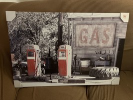 Hobby Lobby 35”x23” Antique Gas Station Photo - £18.30 GBP