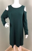 NWT Women&#39;s Apt.9 Green Ribbed Cold Shoulder Dress Sz XL Extra Large - £27.37 GBP