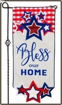 New Everlasting Impressions Americana Bless Our Home Patriotic Garden Flag 12x27 - $30.88