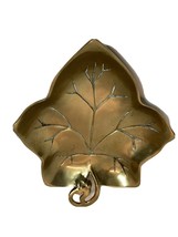 Vintage Brass Maple Leaf Candy Dish Decorative Crafts Inc. 8&quot; x 7&quot; Patina - £11.73 GBP